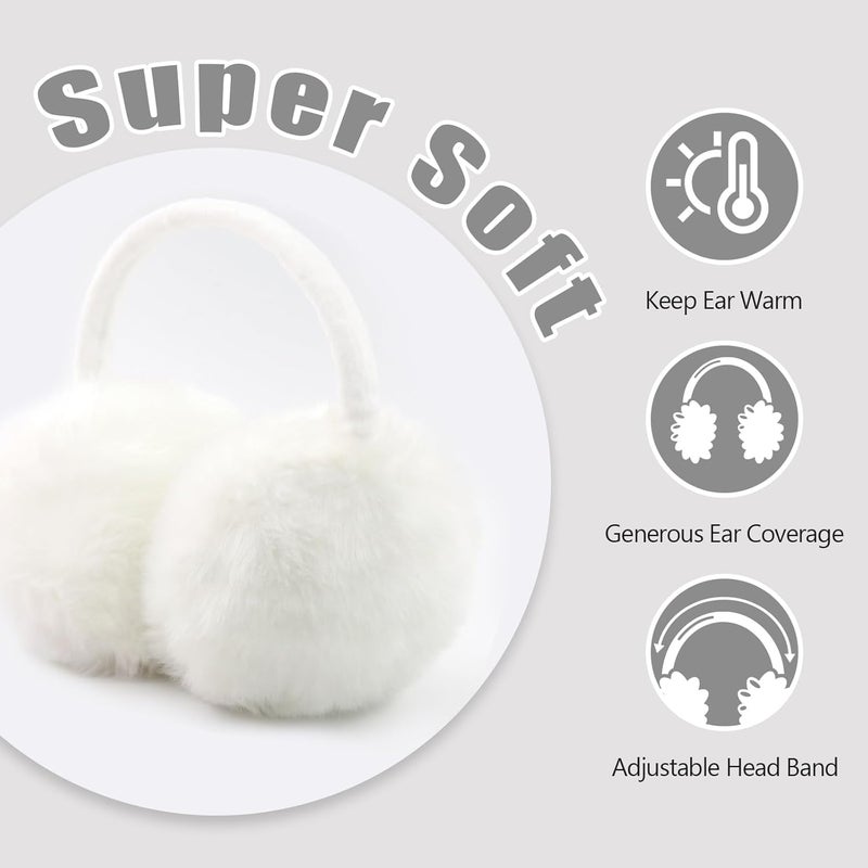 FSTEOE Winter Ear Muffs Women Warm Earmuff Girls Ear Warmers Soft Plush Outdoor Adjustable Ear Cover - Image 4